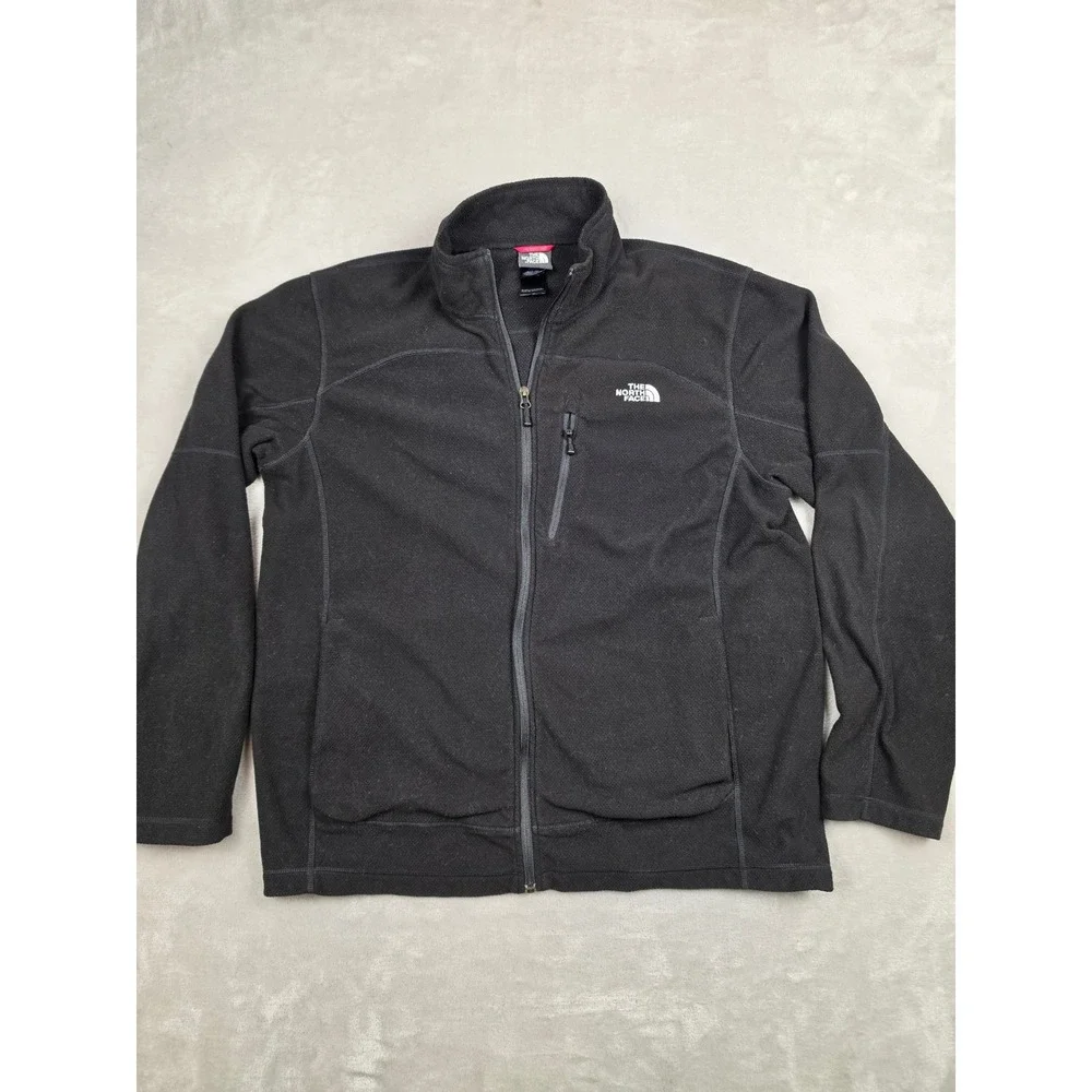 The North Face Fleece Jacket Mens XL Black Full Zip Outdoor Hiking *Read